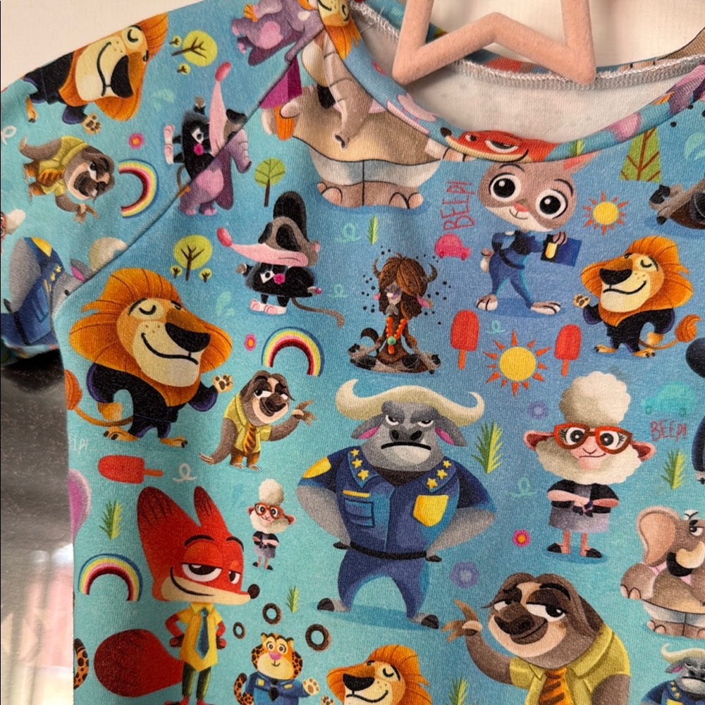 Zootopia Disney handmade Blue T-Shirt - Picture 3 of 5